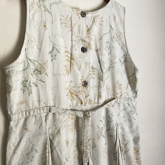 90's Woolrich Linen Botanical Sleeveless Dress.Size large. Great condition. - Picture 3 of 6